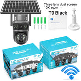 Solar camera WIFI dual-screen gunball 10x zoom low-power battery wireless monitor