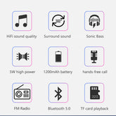 Portable Bluetooth Speaker Wireless Bass Column Outdoor USB Speakers With FM Radio AUX TF MP3 Subwoofer Loudspeaker For Phone PC