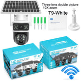 Solar camera WIFI dual-screen gunball 10x zoom low-power battery wireless monitor