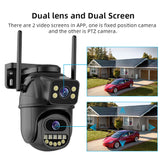 Dual screen wireless 360 degree mobile remote outdoor WiFi camera monitoring