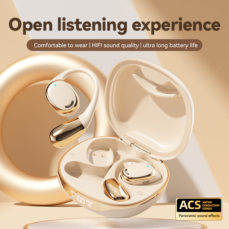Bone conduction wireless Bluetooth earphones with ultra long battery life, noise reduction, no in ear movement, hanging ear earp