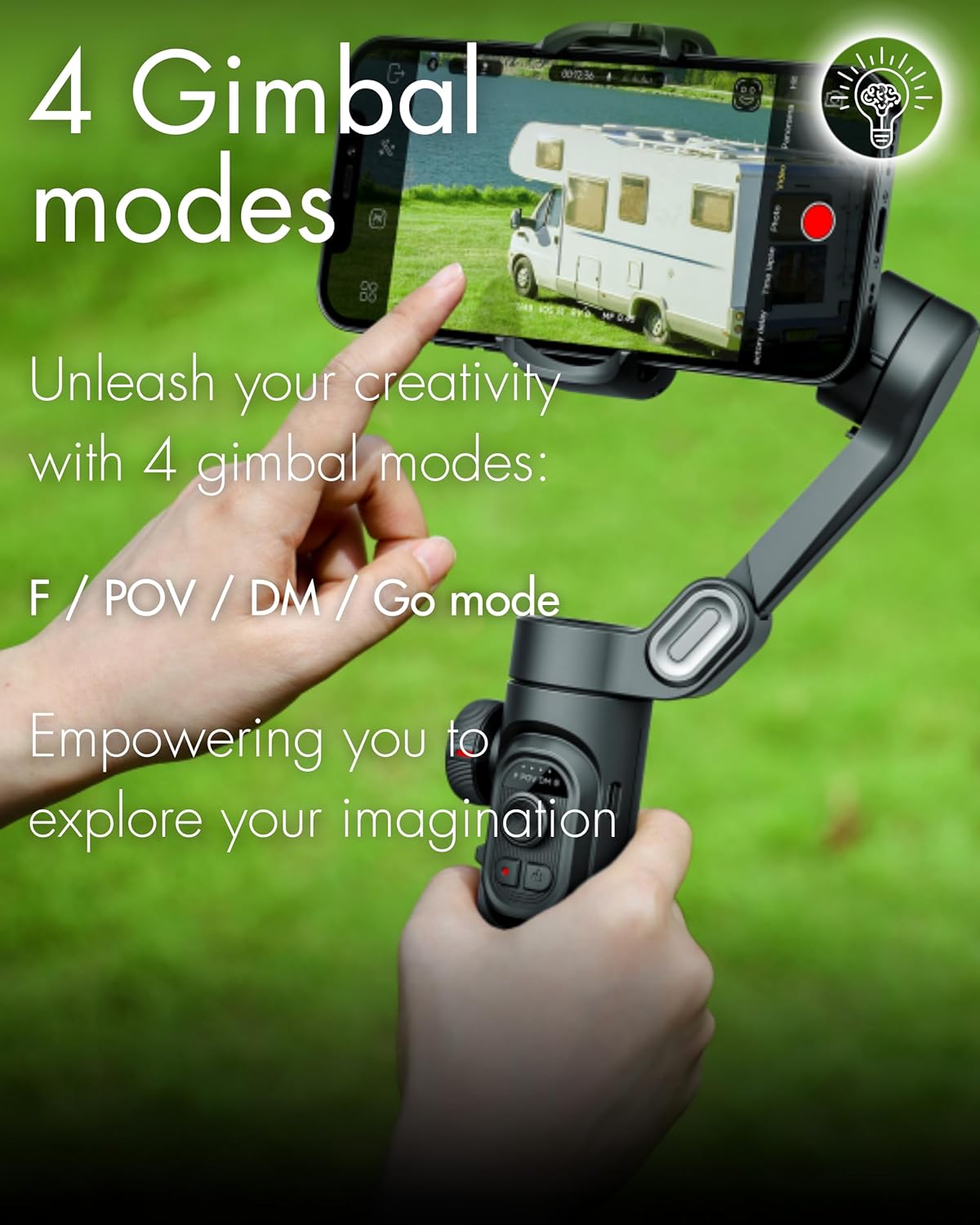 AOCHUAN Smart XE Smartphone Gimbal Stabiliser - Foldable 3-Axis Gimbal with Focus Wheel for iPhone Samsung & Android - Elevate Your TikTok, YouTube, and Vlogging Content