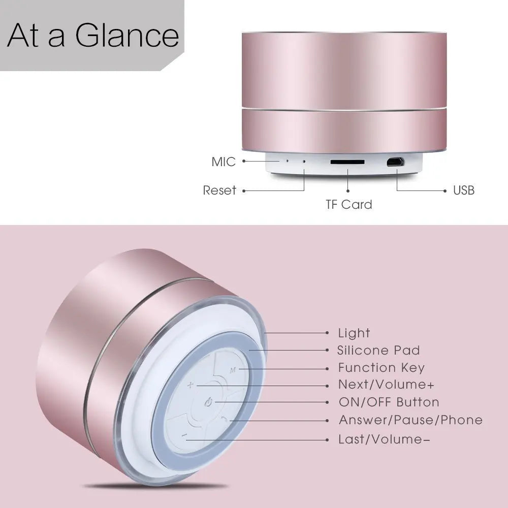 LENRUE Portable Wireless Bluetooth Speaker Stereo Portable Led Speakers with Built Mic MP3 MINI Subwoof Smart Column Loudspeaker